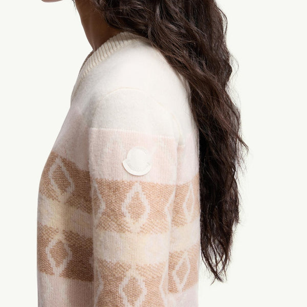 Wool Jacquard V-Neck Sweater