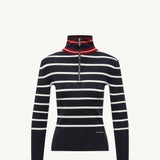 Padded V-Neck Cotton & Wool Blend Jumper