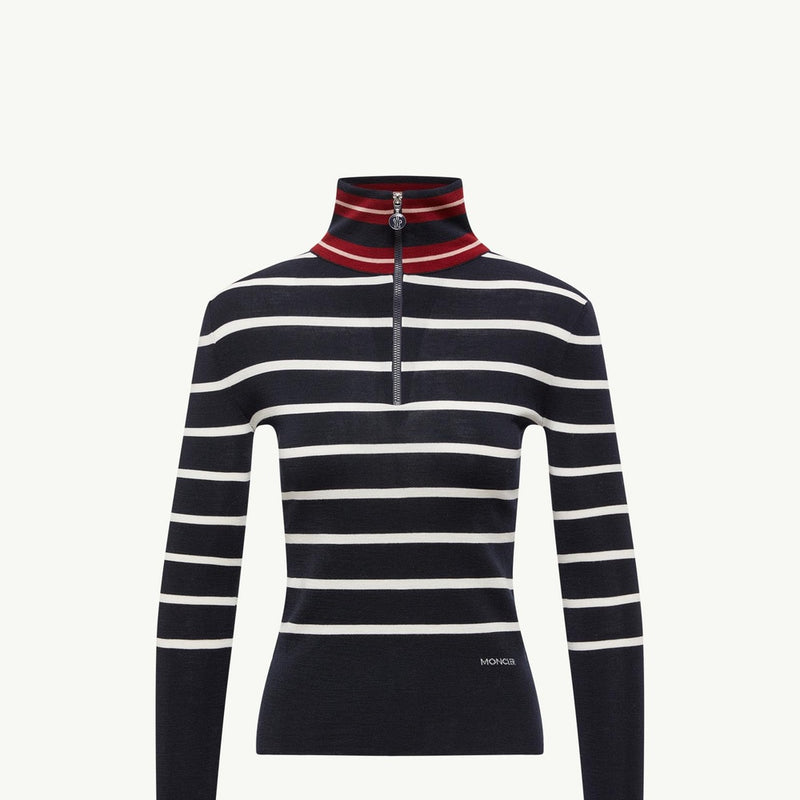 Padded V-Neck Cotton & Wool Blend Jumper