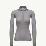 Wool Long Sleeve Polo Shirt