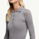 Wool Long Sleeve Polo Shirt