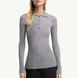 Wool Long Sleeve Polo Shirt