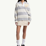 Striped Long Sleeve Wool Polo Shirt