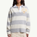 Striped Long Sleeve Wool Polo Shirt