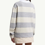 Striped Long Sleeve Wool Polo Shirt