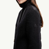 Leather-Trimmed Wool & Mohair Padded Cardigan