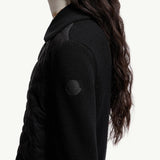 Diagonal-Quilted Padded Wool Cardigan