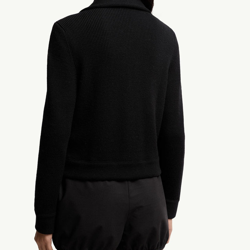 Diagonal-Quilted Padded Wool Cardigan