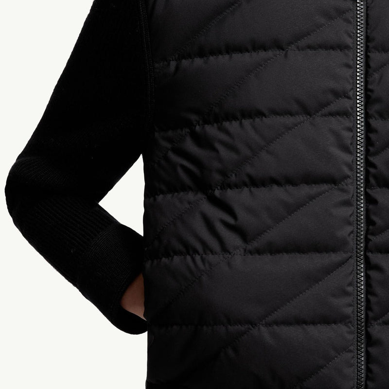 Diagonal-Quilted Padded Wool Cardigan