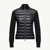 Diagonal-Quilted Padded Wool Cardigan