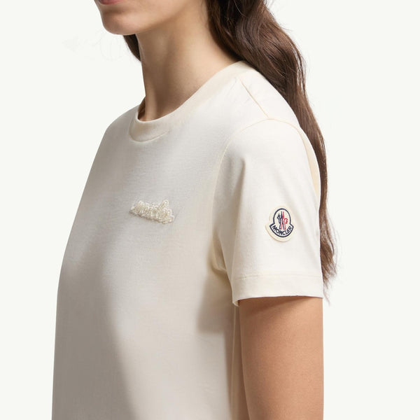 Beaded Logo Cotton T-Shirt