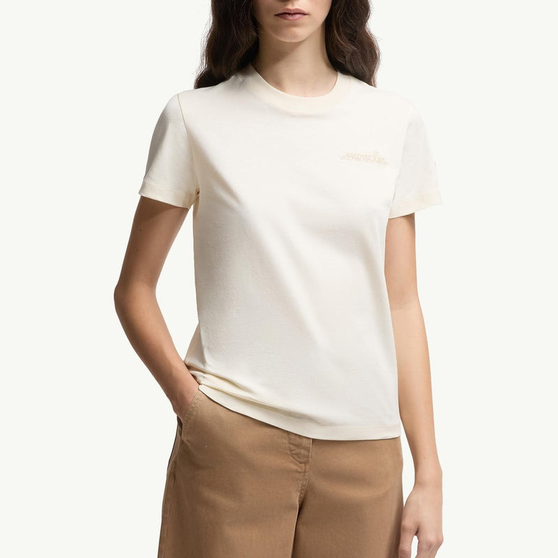 Beaded Logo Cotton T-Shirt