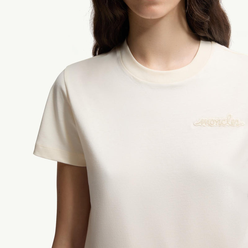 Beaded Logo Cotton T-Shirt
