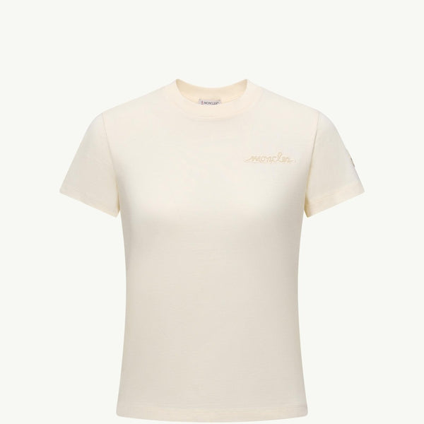 Beaded Logo Cotton T-Shirt