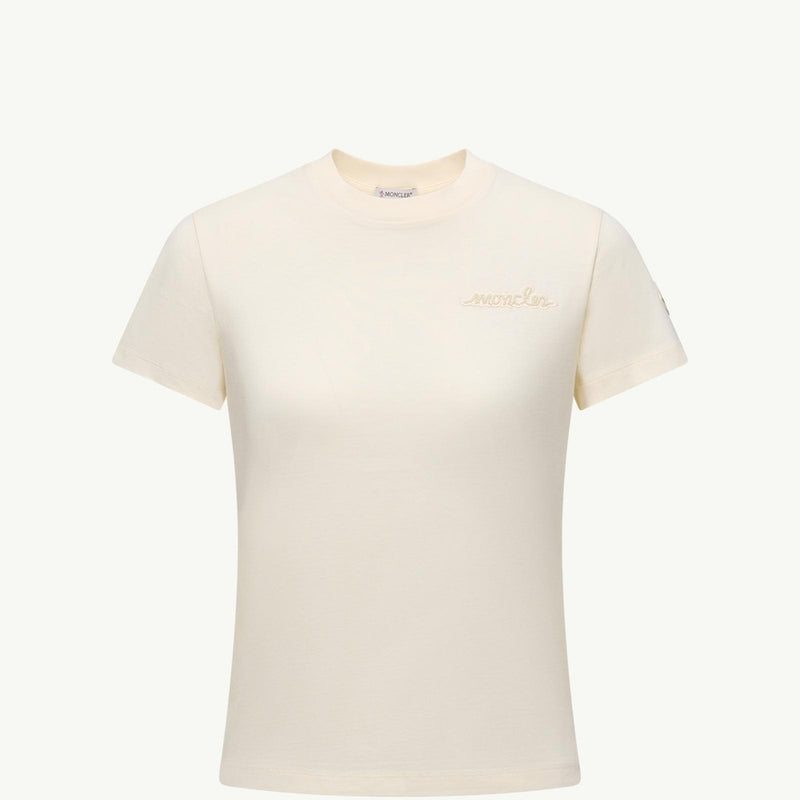 Beaded Logo Cotton T-Shirt