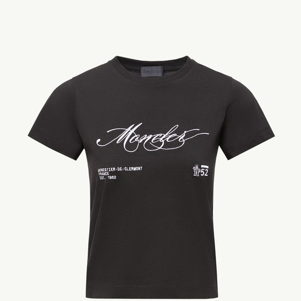 Embroidered Cursive Logo Cotton T-Shirt