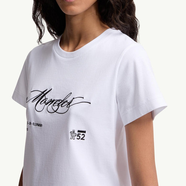 Embroidered Cursive Logo Cotton T-Shirt