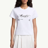Embroidered Cursive Logo Cotton T-Shirt