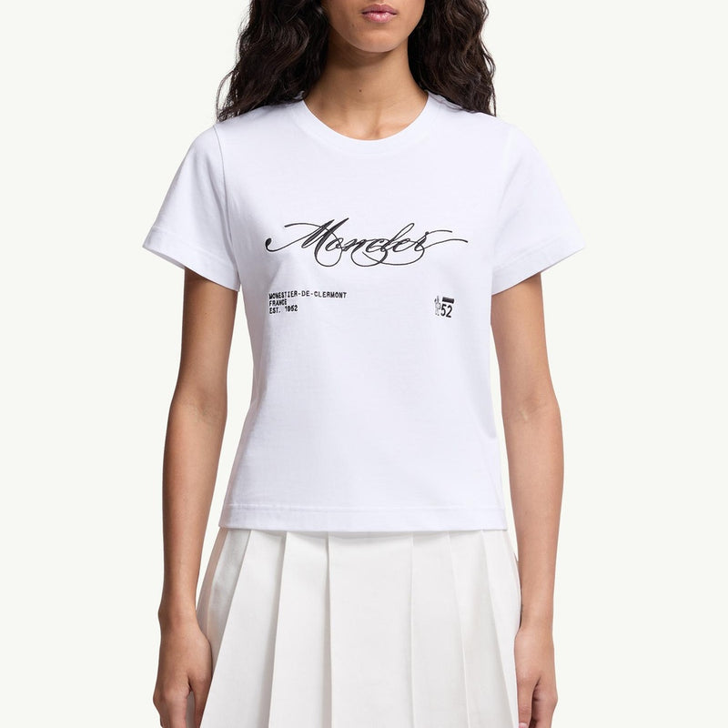 Embroidered Cursive Logo Cotton T-Shirt