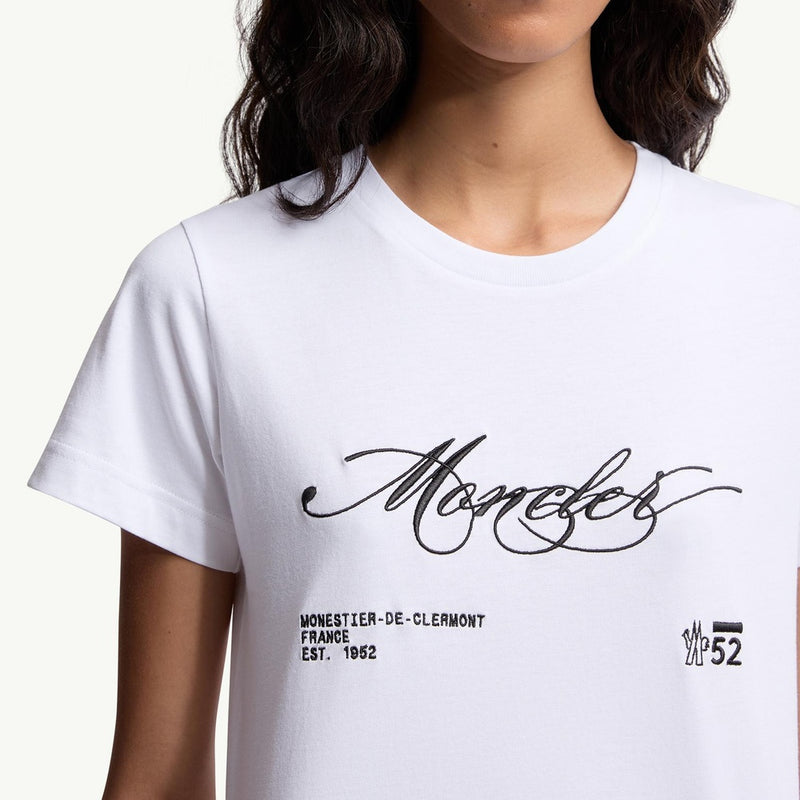 Embroidered Cursive Logo Cotton T-Shirt