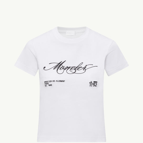 Embroidered Cursive Logo Cotton T-Shirt