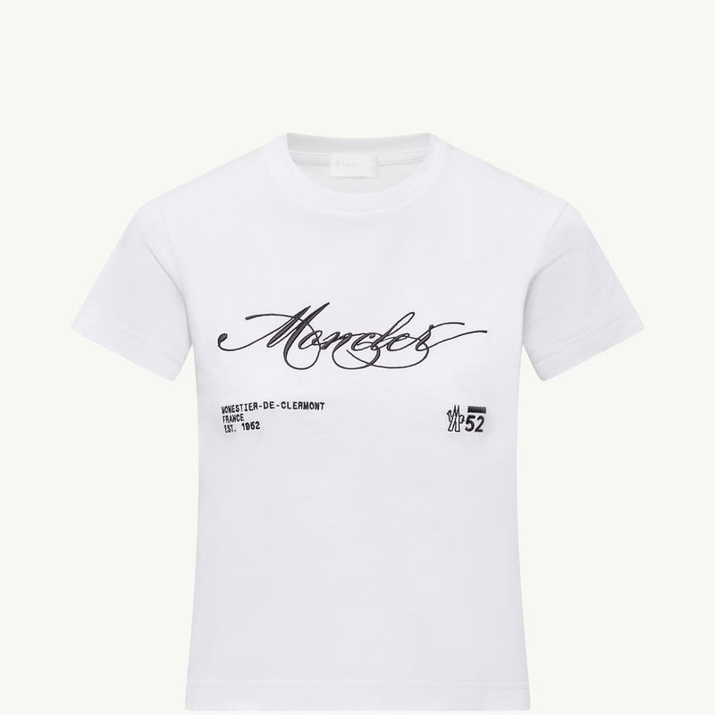 Embroidered Cursive Logo Cotton T-Shirt
