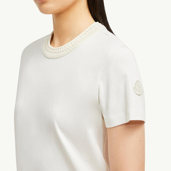 Crochet Accent Cotton T-Shirt