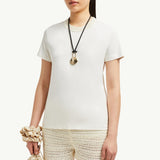 Crochet Accent Cotton T-Shirt