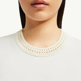 Crochet Accent Cotton T-Shirt