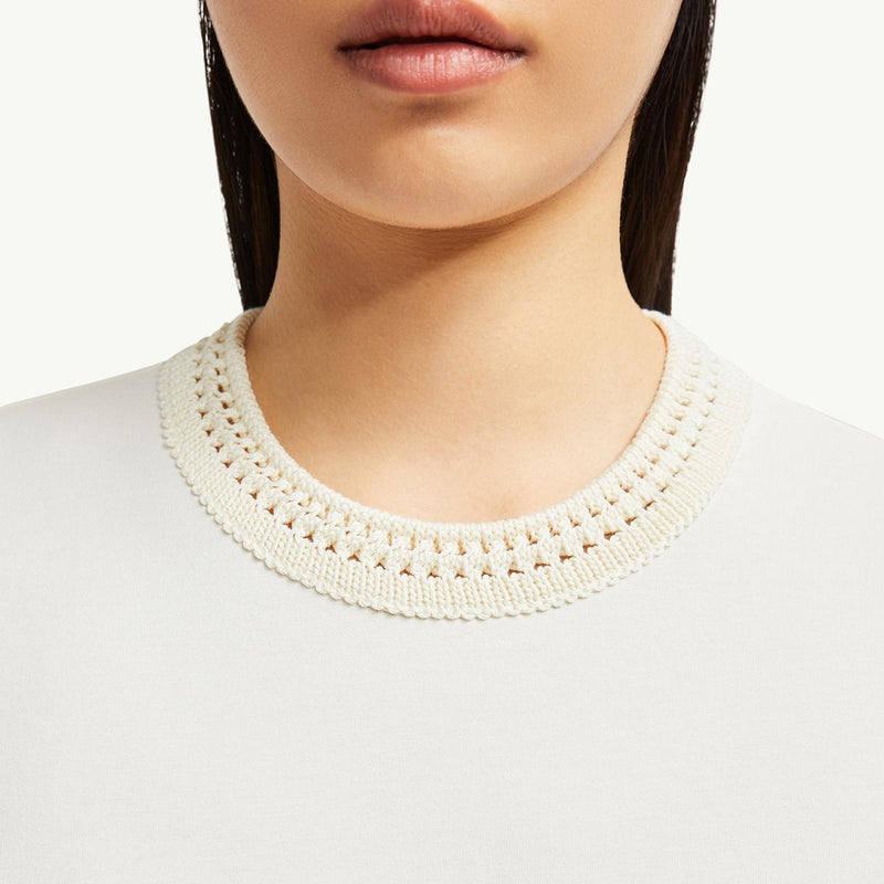 Crochet Accent Cotton T-Shirt