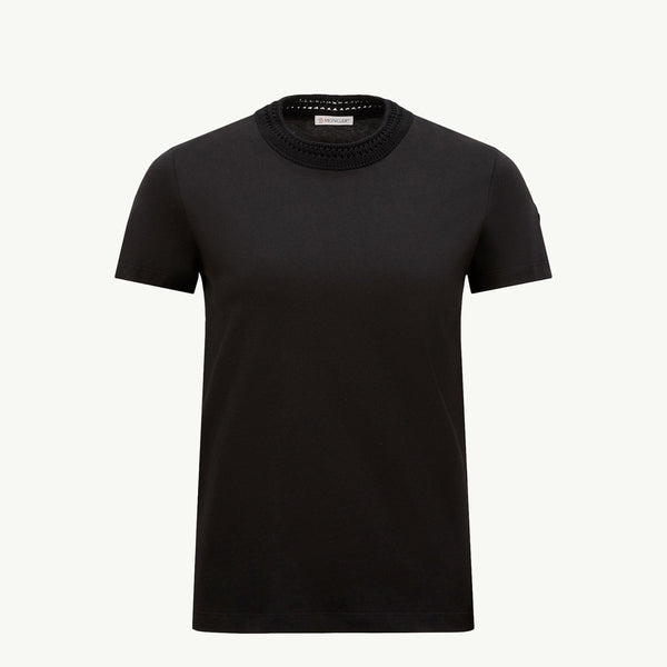 Crochet Accent Cotton T-Shirt