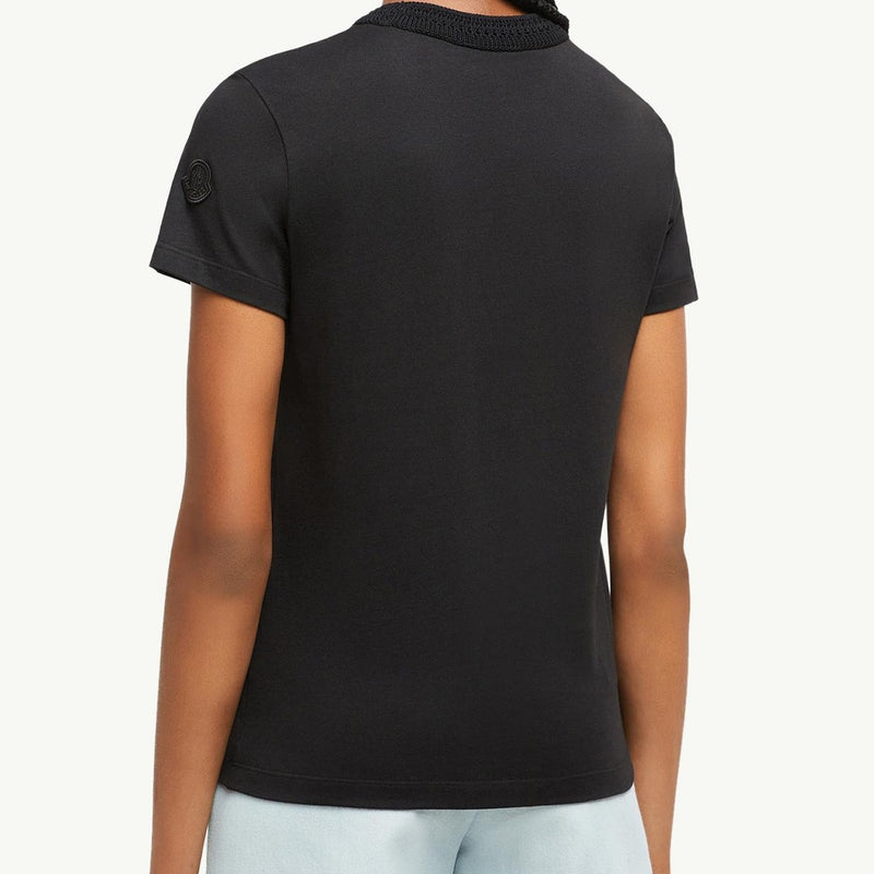 Crochet Accent Cotton T-Shirt