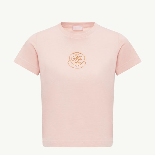 Embroidered Heart Logo Cotton T-Shirt