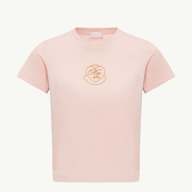 Embroidered Heart Logo Cotton T-Shirt