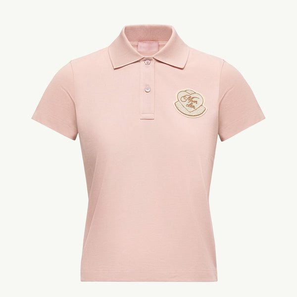 Heart Logo Patch Cotton Piquet Polo Shirt