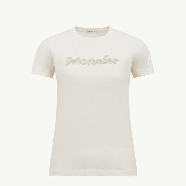 Pearl-Embroidered Logo Cotton T-Shirt