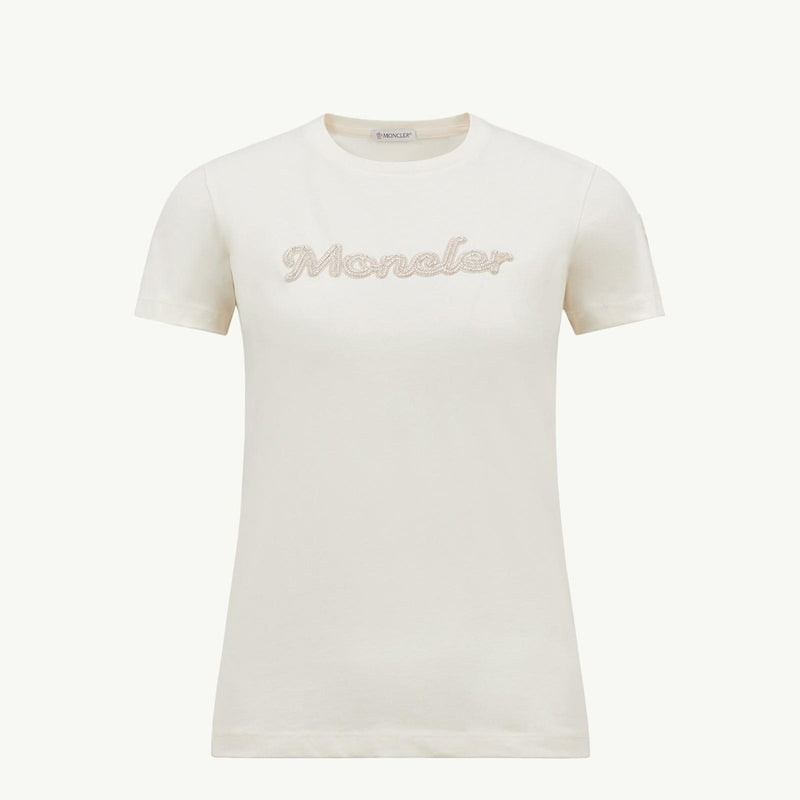 Pearl-Embroidered Logo Cotton T-Shirt