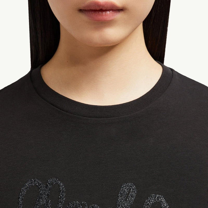 Embroidered Calligraphy Logo Cotton T-Shirt