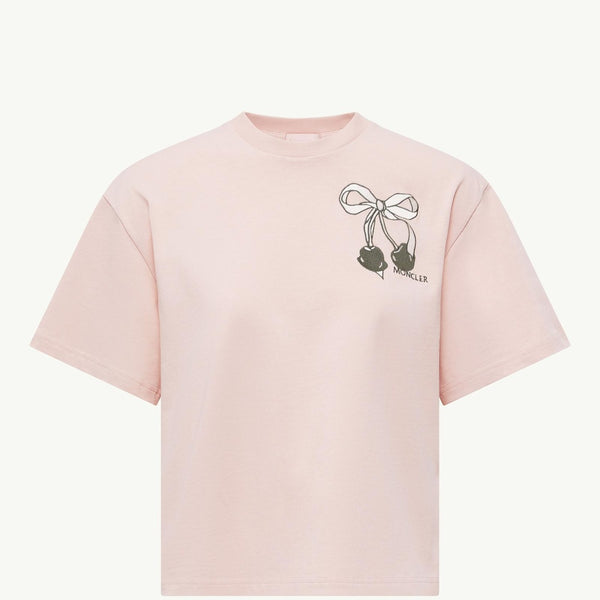 Embroidered Cherry Logo Cotton T-Shirt