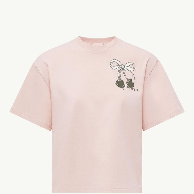 Embroidered Cherry Logo Cotton T-Shirt