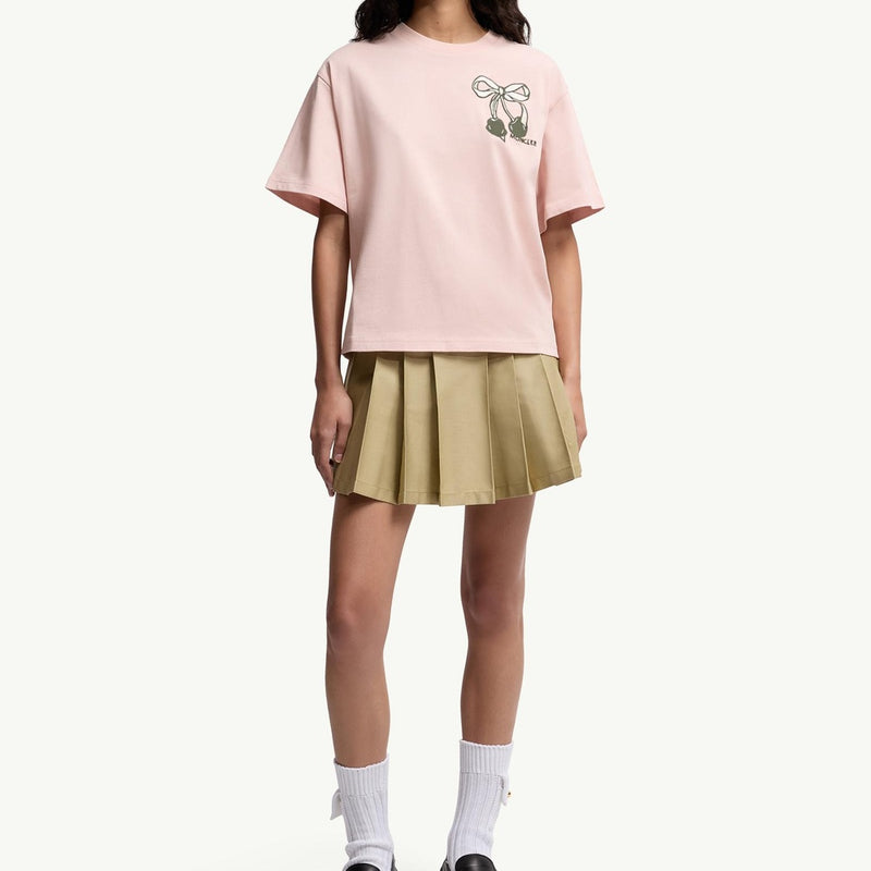 Embroidered Cherry Logo Cotton T-Shirt
