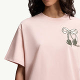 Embroidered Cherry Logo Cotton T-Shirt