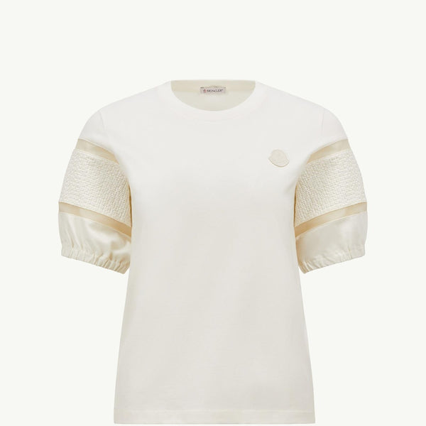 Silk Trim Cotton T-Shirt
