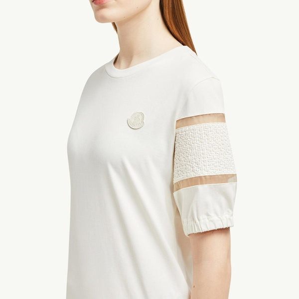 Silk Trim Cotton T-Shirt