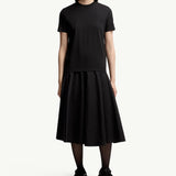 Pleated Back Cotton T-Shirt