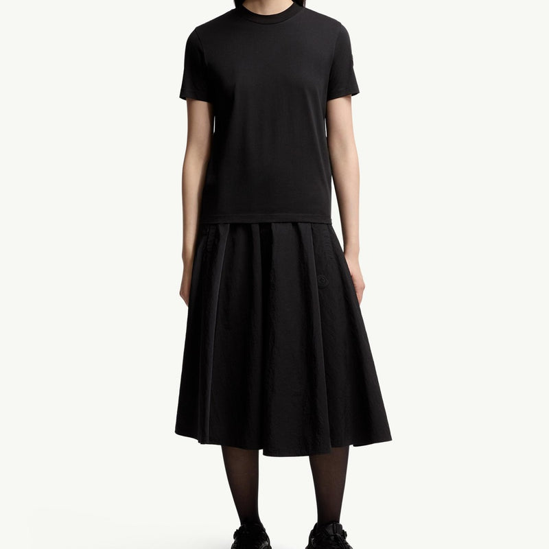 Pleated Back Cotton T-Shirt