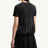 Pleated Back Cotton T-Shirt