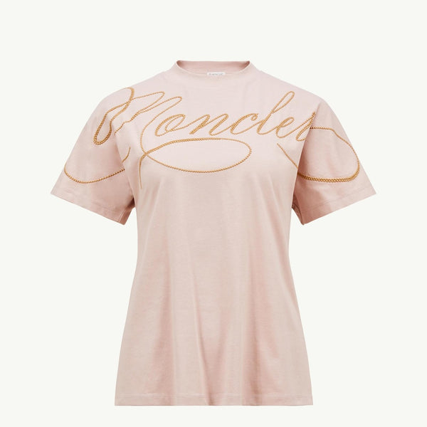 Embroidered Cursive Logo Cotton T-Shirt
