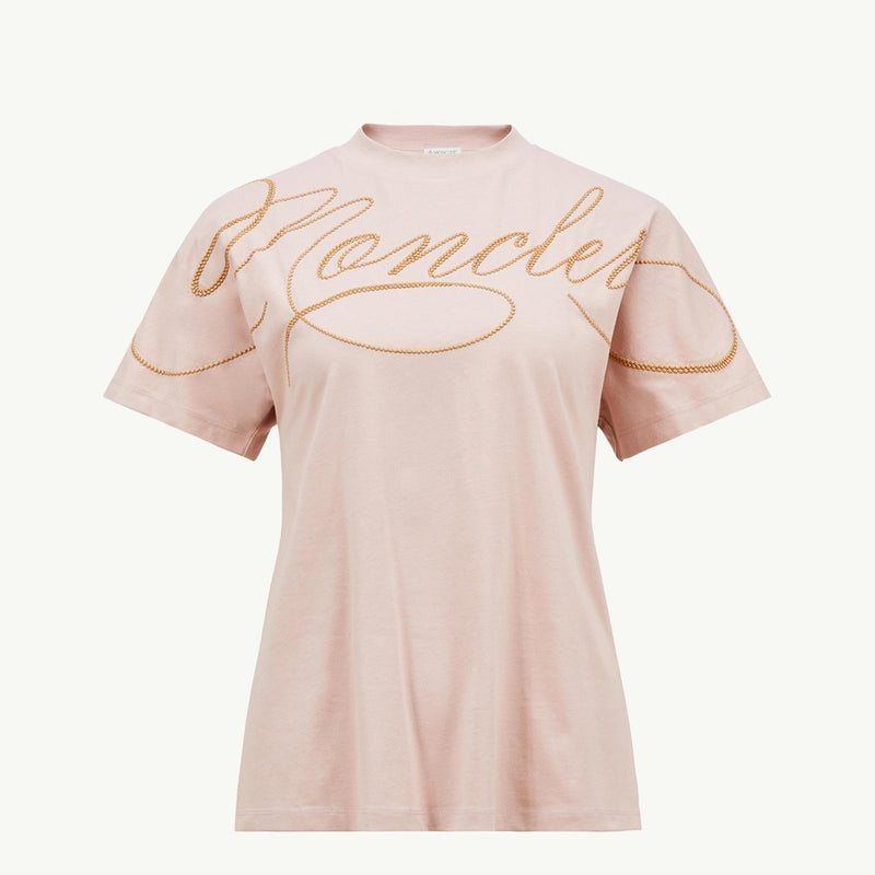 Embroidered Cursive Logo Cotton T-Shirt