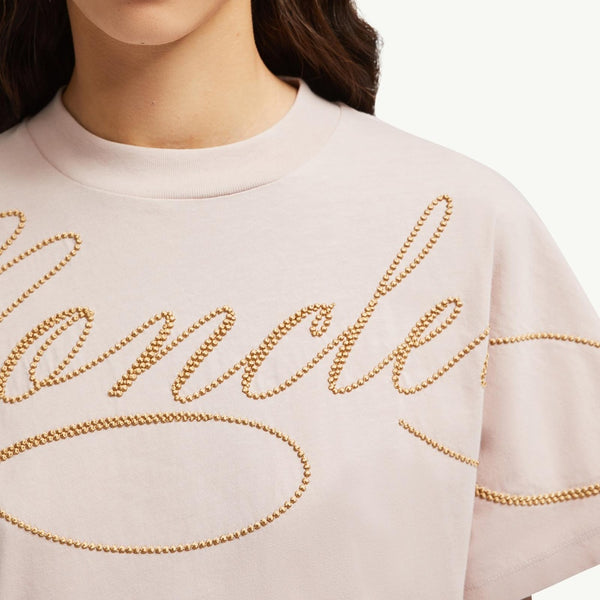 Embroidered Cursive Logo Cotton T-Shirt